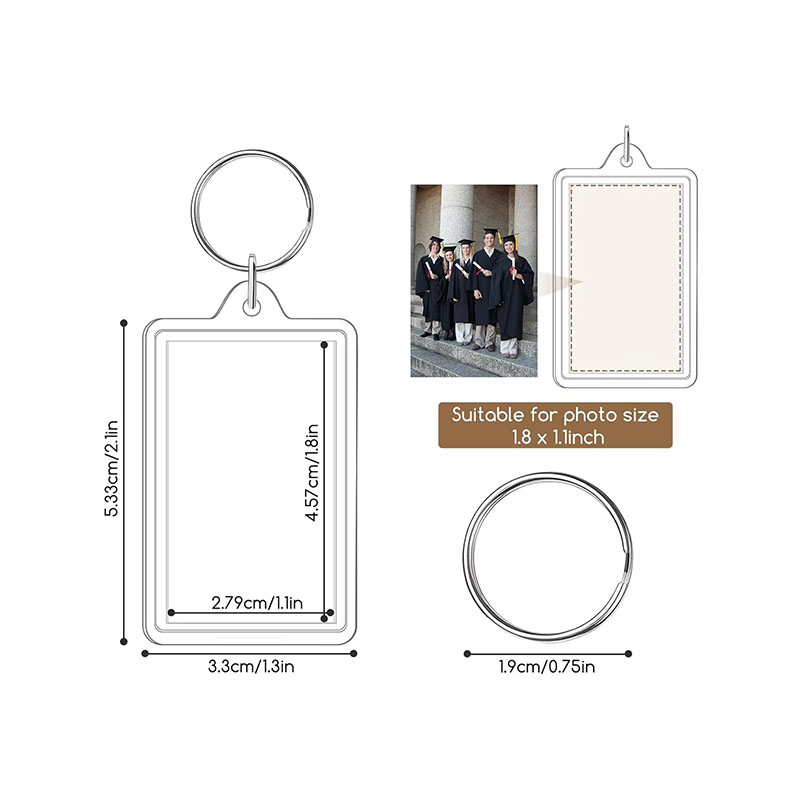 UV Printed Acrylic Photo Frame Keychain Waterproof Custom