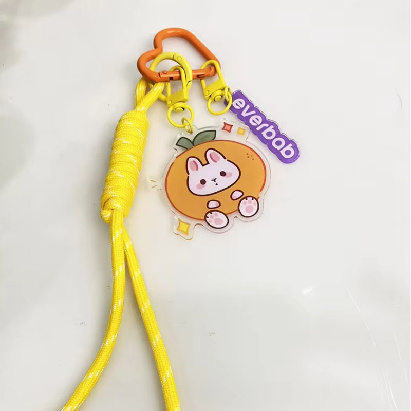 Wholesale Custom Plastic Acrylic Transparent Digital Rectangle Anime Character Mobile Phone Keychain Personalized LOGO Souvenir