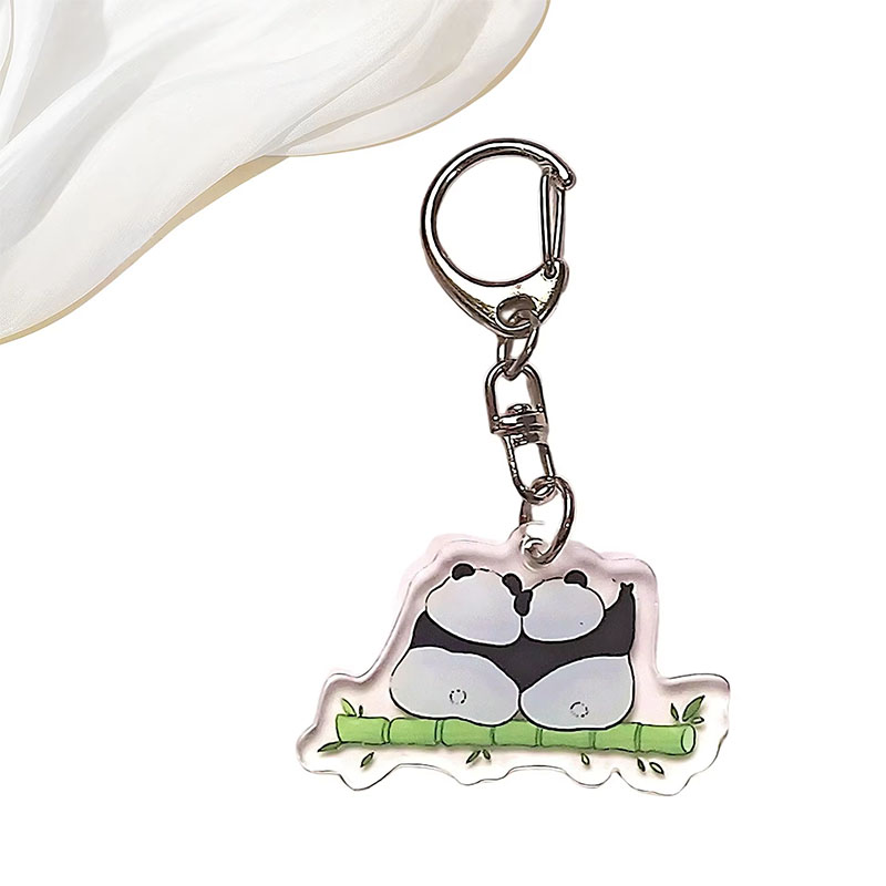 Factory Hot Sale Cute Panda Acrylic Digital Photo Flexible Customizable DIY Cartoon Custom Design Keychain-Promotion Gifts