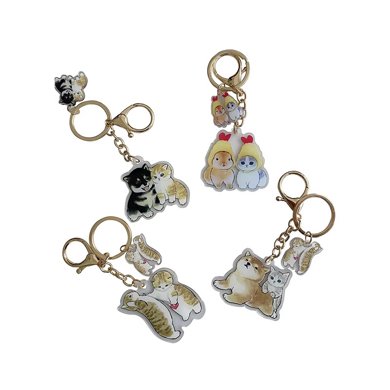 Creative Mini Acrylic Flexible Digital Photo Violin Keychain Rocking Student Promotion Gift Custom Cartoon Pattern Anime Fans