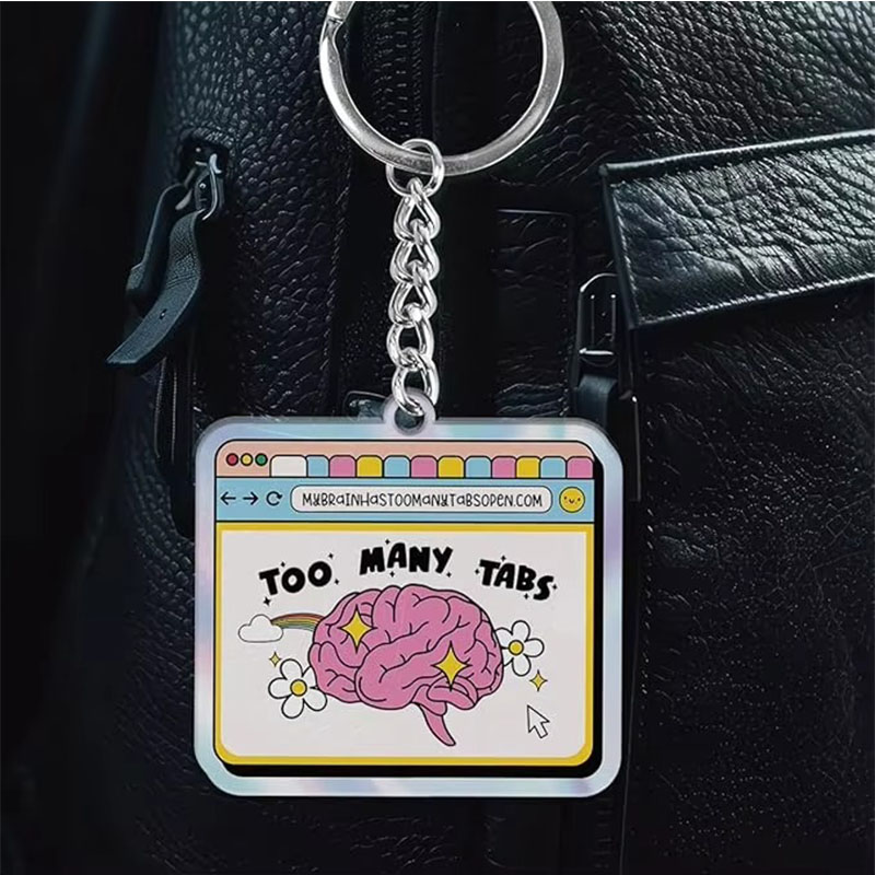 Custom Cheerful Mental Health Themed Acrylic Keychain Funny Decorative Ornament Lovely Daily Accessory Gift for Colleagues