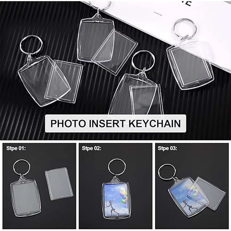 Double Sided Blank Acrylic Photo Frame Keychain Insert