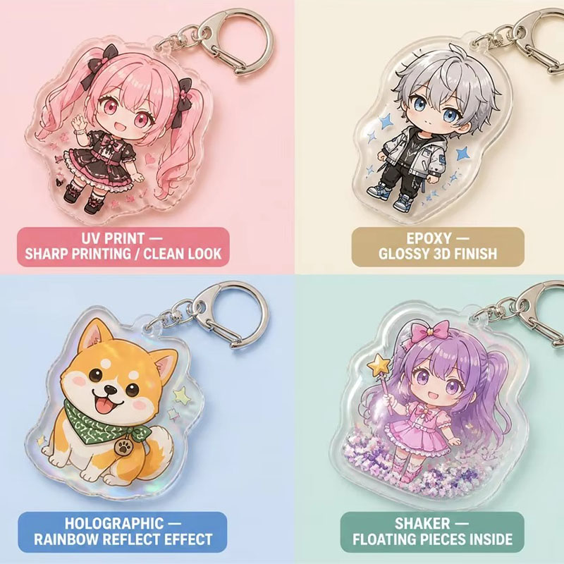 OEM Custom Logo Acrylic Keychain Low MOQ Production