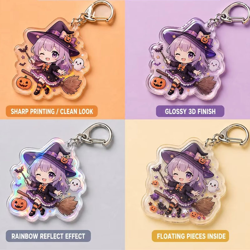 Custom Halloween Acrylic Keychain Pumpkin Ghost Anime Charm