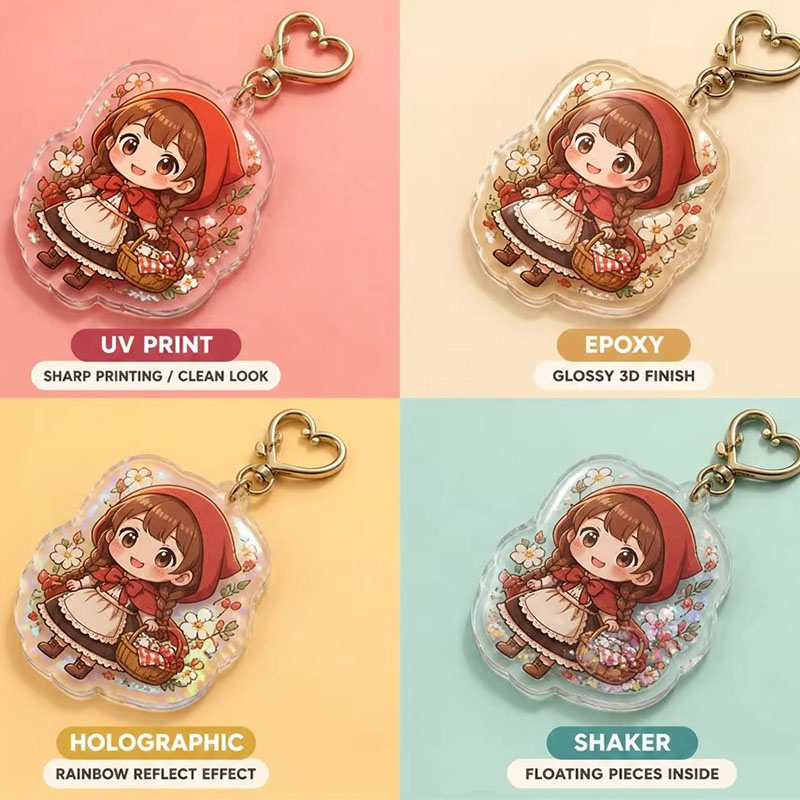OEM Custom Logo Acrylic Keychain Epoxy Double Sided Holder
