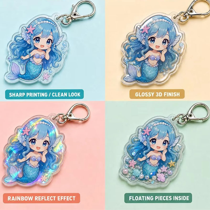 Wholesale Anime Acrylic Keychain Custom Logo Epoxy Charm