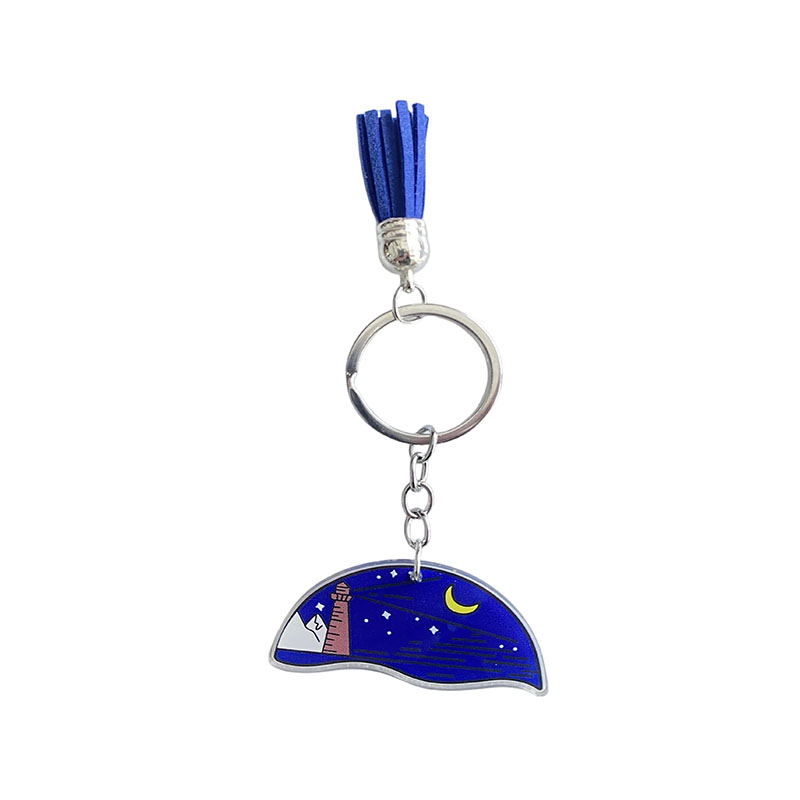Custom Anime Heart Couple Keychain UV Printed Cartoon Style Light Plastic (Acrylic) with Magnetic Zinc Alloy Metal Type