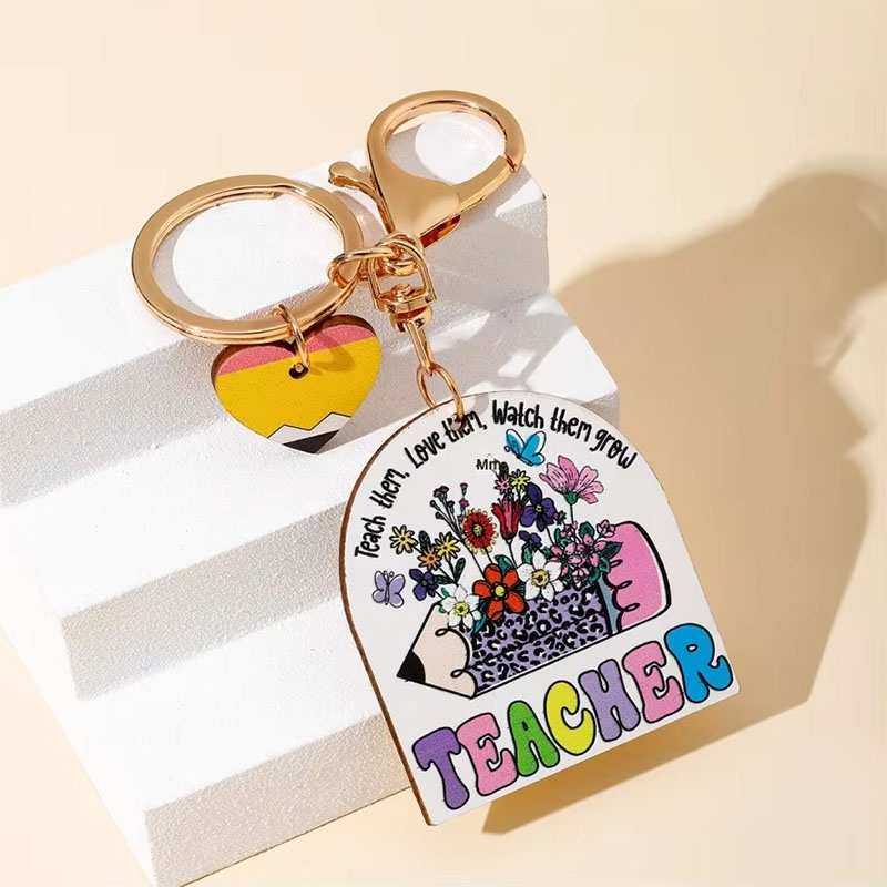 Eco Friendly Wooden Acrylic Keychain Logo Customization