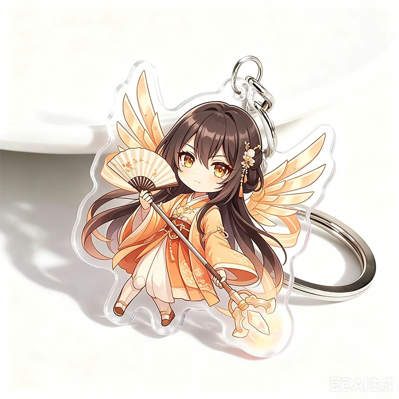 Custom Anime Heart Acrylic Keychain UV Print Magnetic