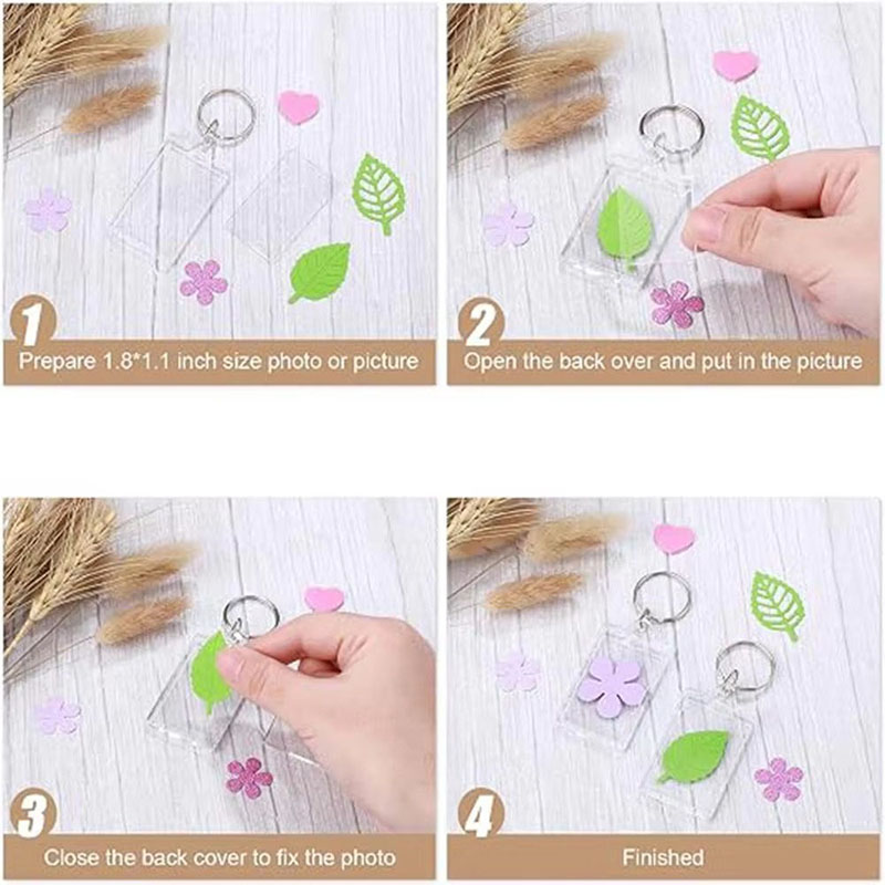Slim Anti Scratch Acrylic Photo Frame Keychain Shell