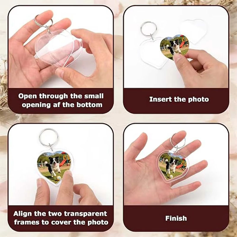 Promotional Acrylic Photo Frame Keychain Custom Ornament