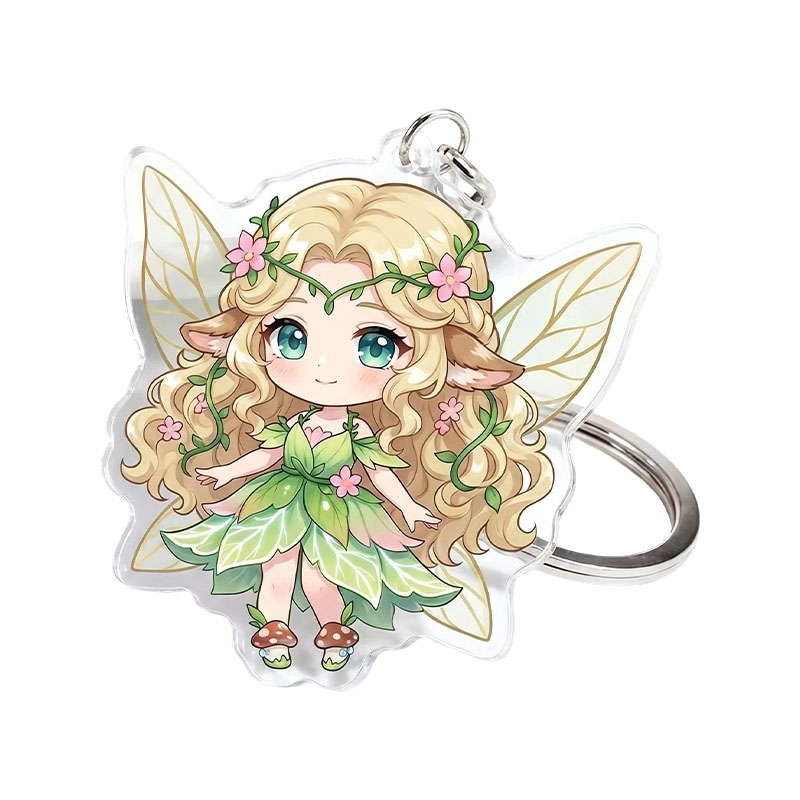 Promotional Transparent Acrylic Keychain Double Sided Logo Print