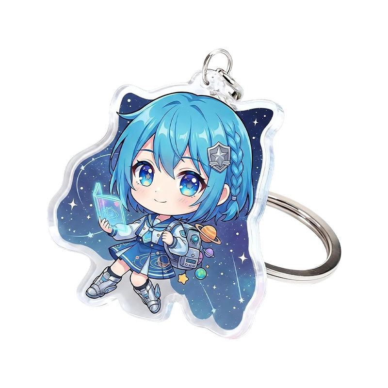 Custom Animal Acrylic Keychain Waterproof Digital Printed Pendant