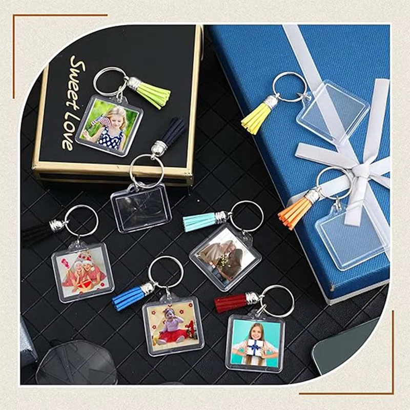 Anti Scratch Acrylic Photo Frame Keychain Insert Shell