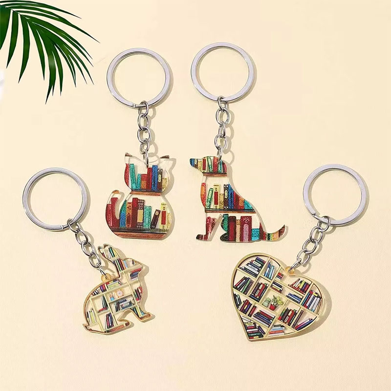 Customized Wholesale Acrylic Double-Sided Pendant Keychain Promotional DIY Accessories with Cartoon Style