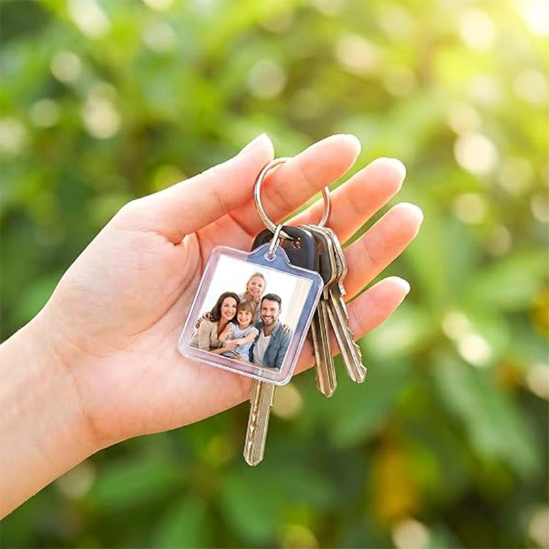 Mini Transparent Acrylic Photo Frame Keychain Blank Insert