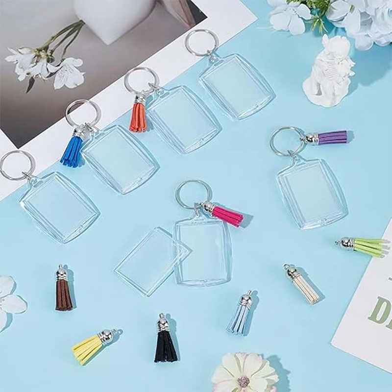 Double Sided Acrylic Photo Frame Keychain Craft Accessory