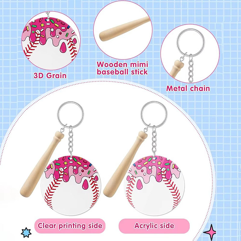 Cute DIY Cartoon Acrylic Digital Photo Keychains & Charms Team Souvenirs Sports Event Promotion Gifts for Sports Enthusiasts