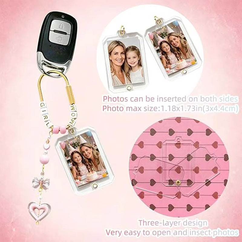 Premium Acrylic Photo Frame Keychain Custom Photo Insert