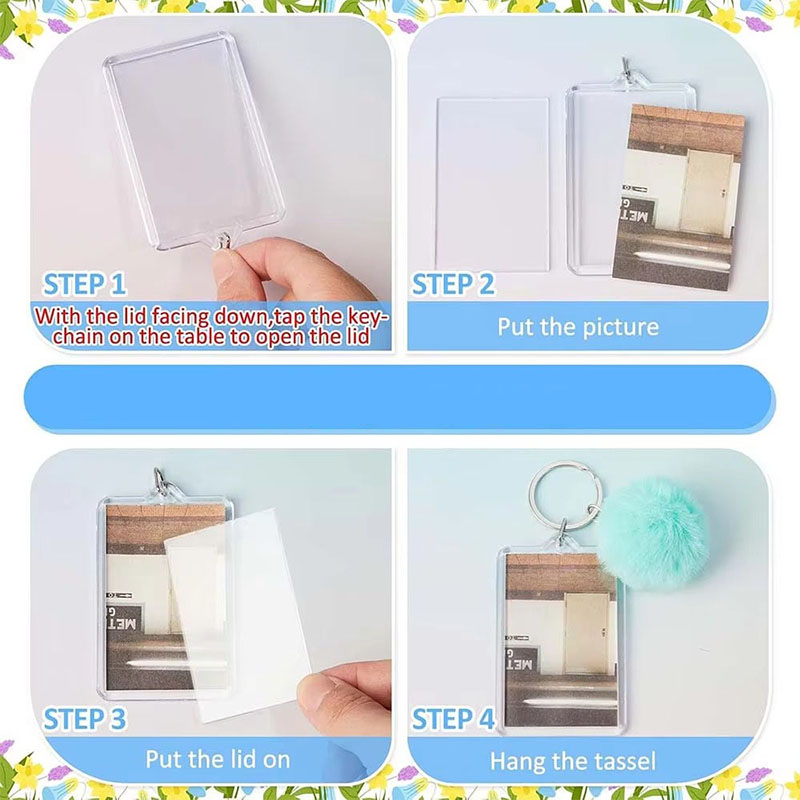 Eco Friendly Acrylic Photo Frame Keychain Wedding Decor