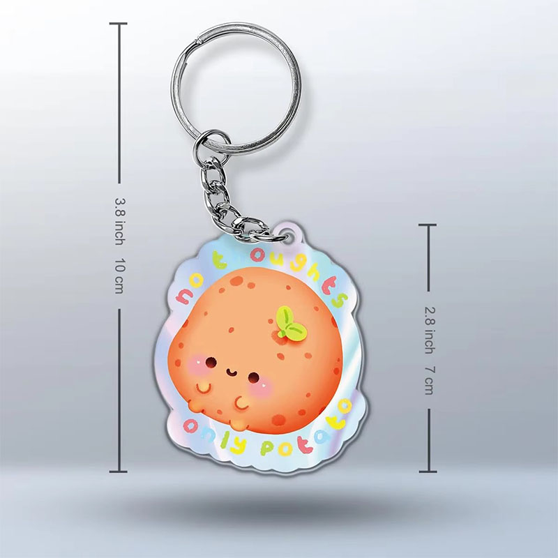 Custom Funny Potato Acrylic Keychains for Bag Accessories Friends Birthday Gag Gifts Novelty Key Chain
