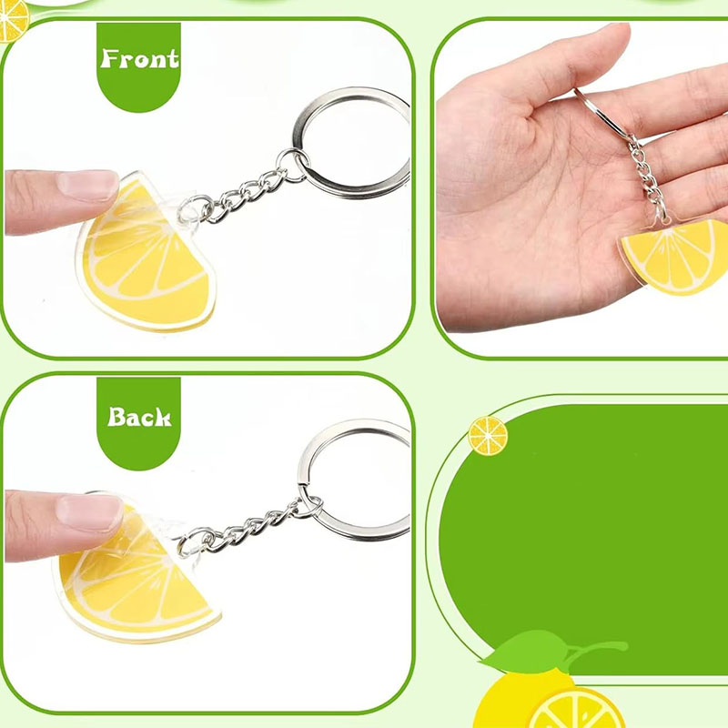 Customizable Bulk Lemon Keychains Lemon Party Favors Cute Summer Fruit Keychains for Birthday Wedding Party Decoration Supplies