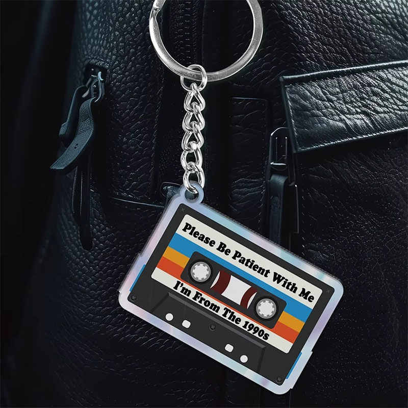 Funny Keychain Positive Mental Health Acrylic Keychain Gift for Coworker Office Team Staff Friends Birthday Gag Gifts