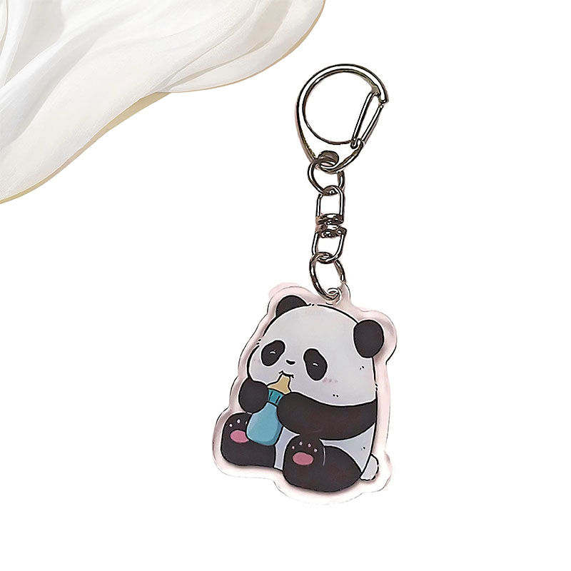 Factory Hot Sale Cute Panda Acrylic Digital Photo Flexible Customizable DIY Cartoon Custom Design Keychain-Promotion Gifts