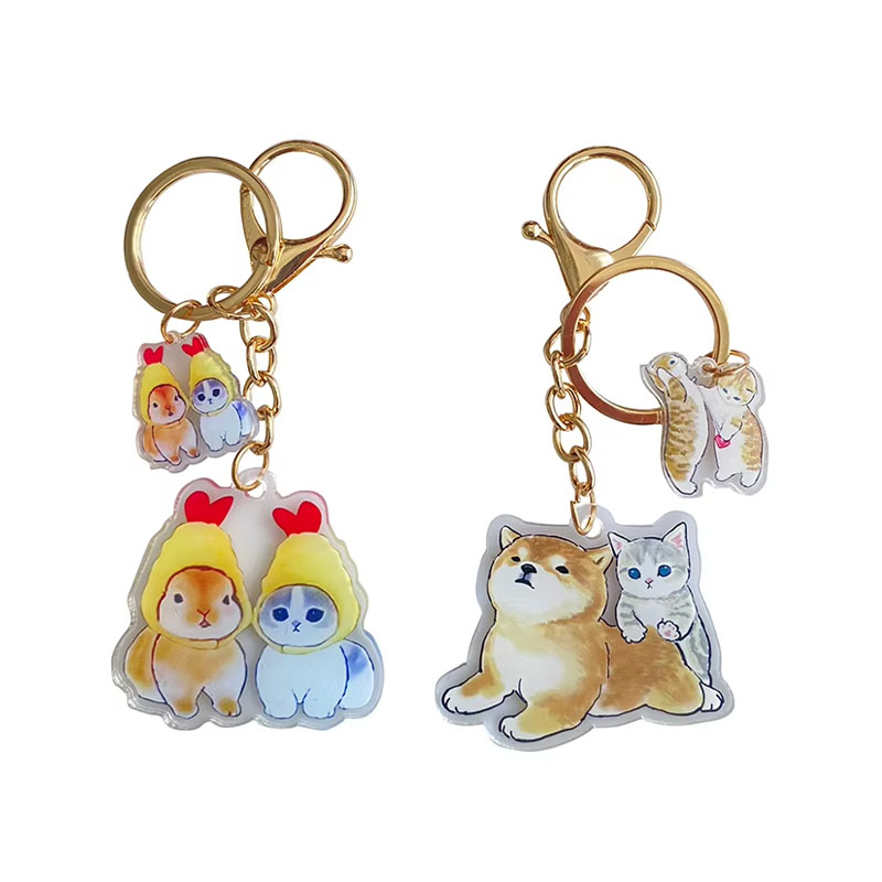 Creative Mini Acrylic Flexible Digital Photo Violin Keychain Rocking Student Promotion Gift Custom Cartoon Pattern Anime Fans
