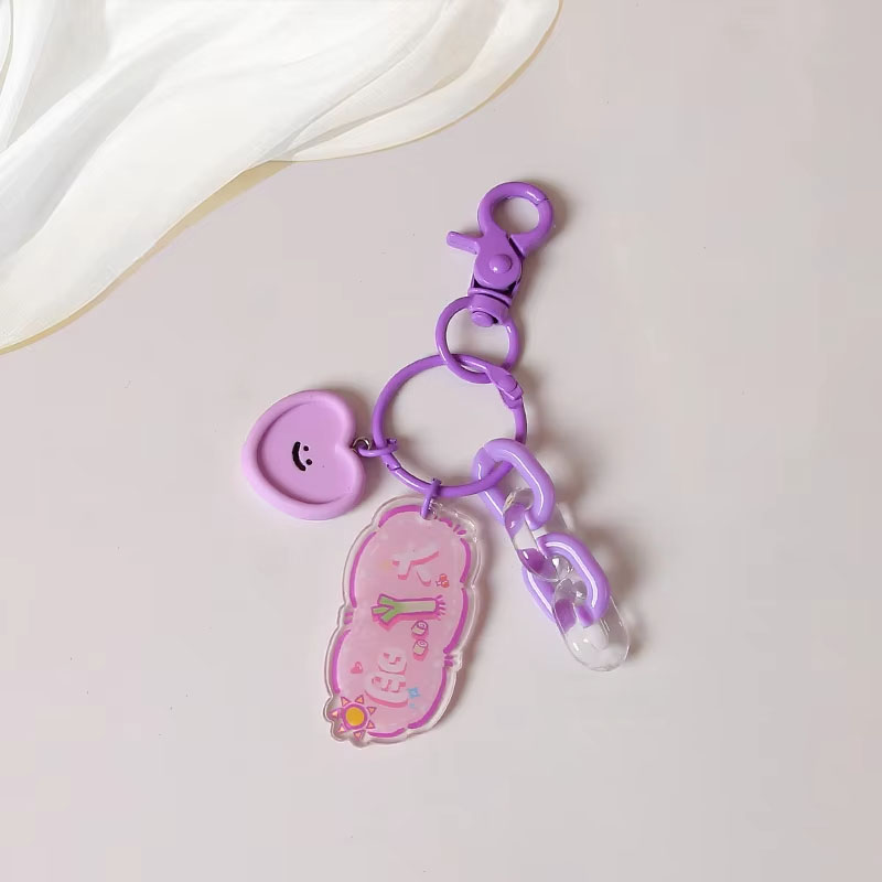 Wholesale Clear Acrylic Cartoon Keychain Champagne Charm Keychain Elegant and Fun Style Keychain
