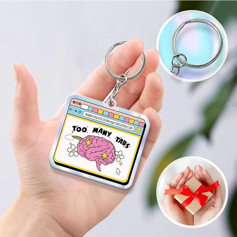Custom Cheerful Mental Health Themed Acrylic Keychain Funny Decorative Ornament Lovely Daily Accessory Gift for Colleagues