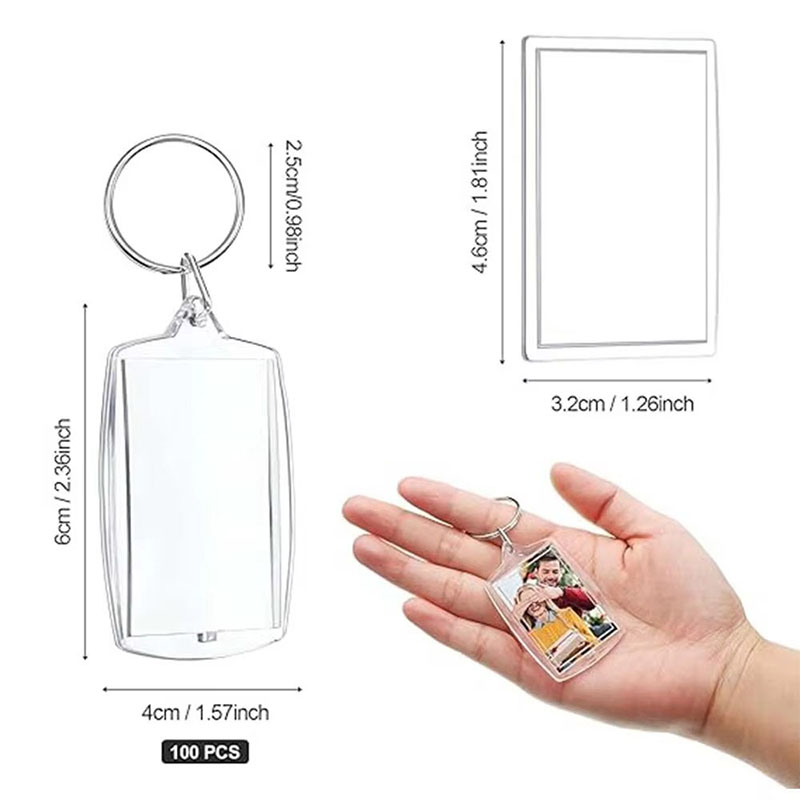 Double Sided Blank Acrylic Photo Frame Keychain Insert