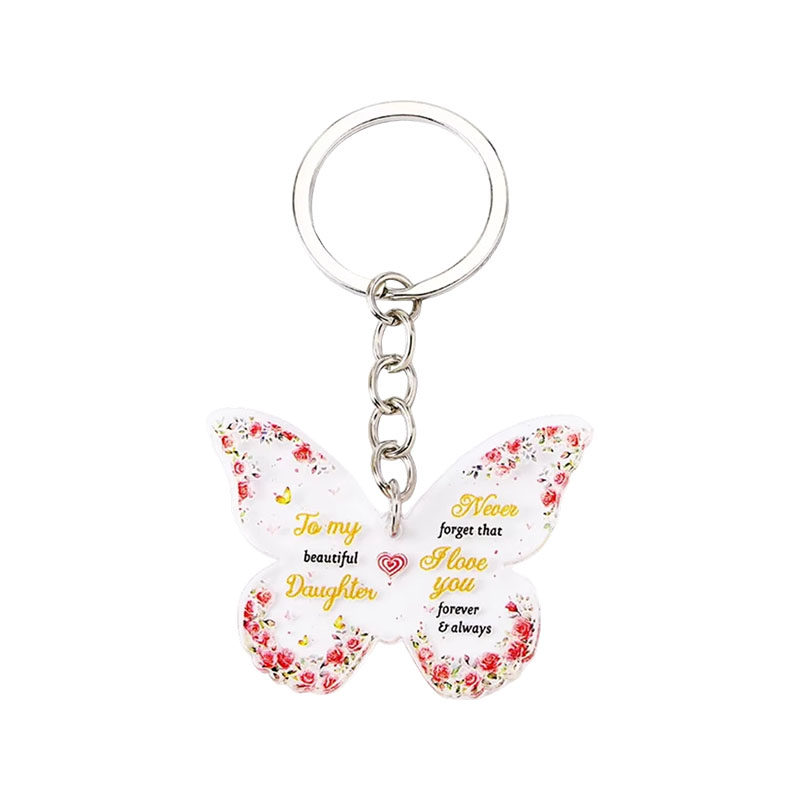 Wholesale Transparent Acrylic Anime Keychain Custom Logo Print