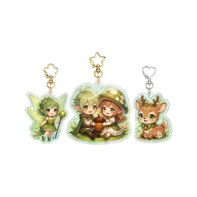 Shaker Acrylic Keychain Floating Glitter Sequin Anime Charm