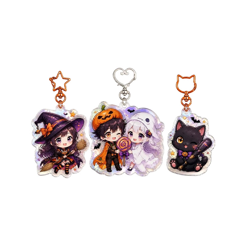 Custom Halloween Acrylic Keychain Pumpkin Ghost Anime Charm