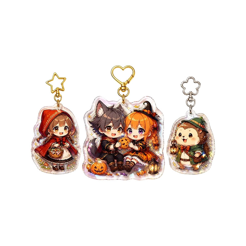 OEM Custom Logo Acrylic Keychain Epoxy Double Sided Holder