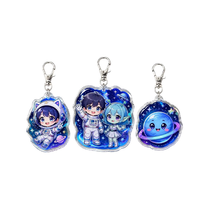 Custom Anime Acrylic Keychain Hologram Epoxy Dome Pendant