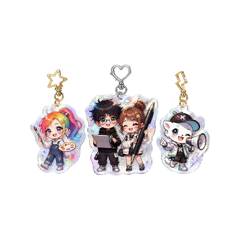 Custom Size Anime Acrylic Keychain UV Epoxy Print