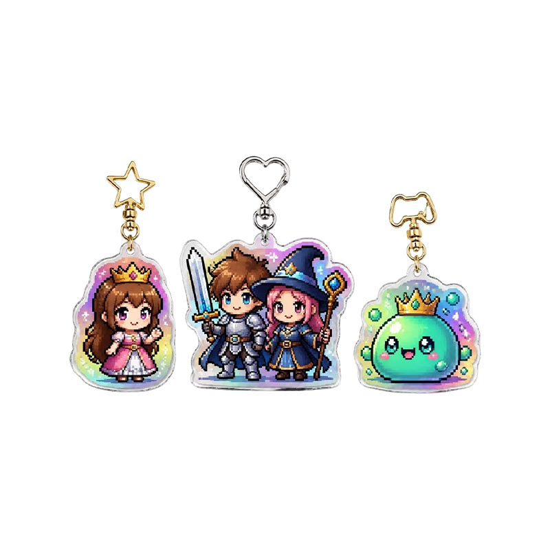 3D Anime Acrylic Keychain Custom UV Print Epoxy Dome