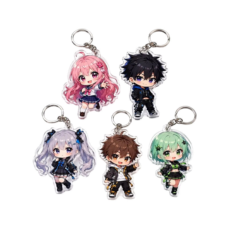 Clear Acrylic Cartoon Keychain Champagne Charm Design