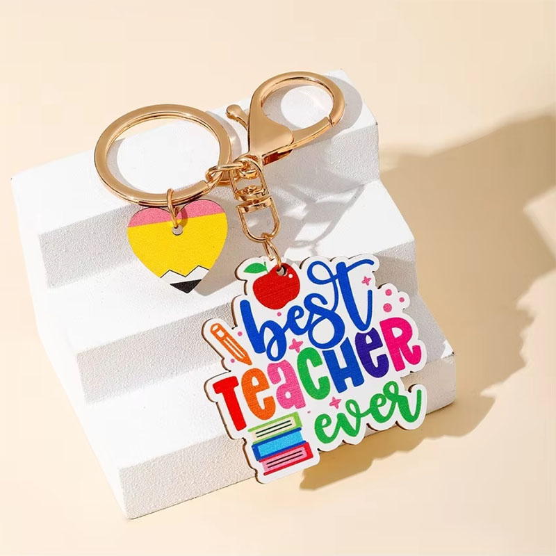 Eco Friendly Wooden Acrylic Keychain Logo Customization