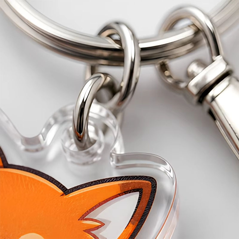 Custom Fox Acrylic Keychain Double Sided UV Print Pendant