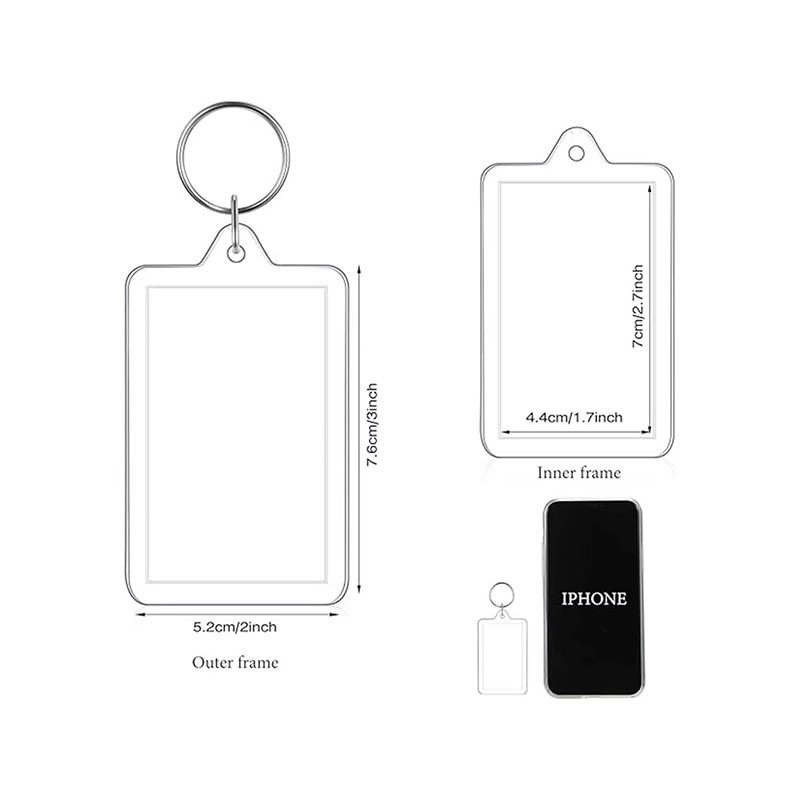 Lightweight Acrylic Photo Frame Keychain Couple Memory Charm