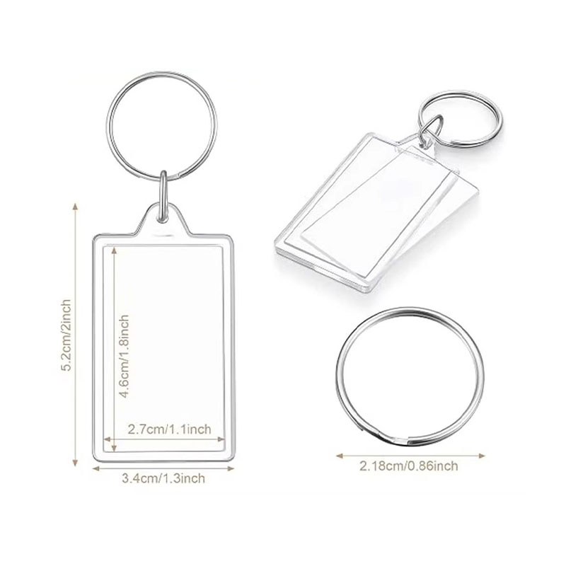 Slim Anti Scratch Acrylic Photo Frame Keychain Shell