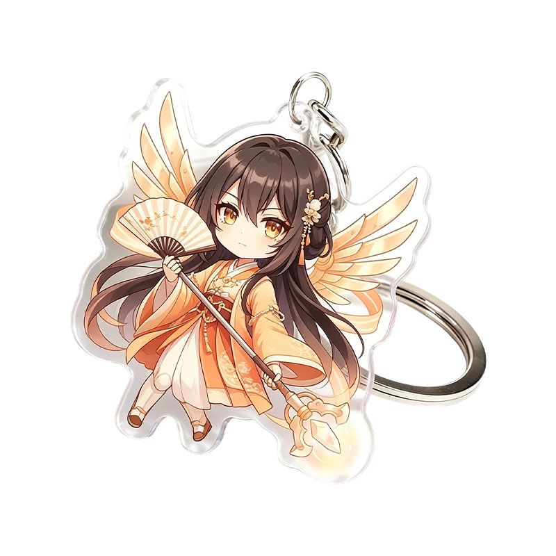 Custom Anime Heart Acrylic Keychain UV Print Magnetic