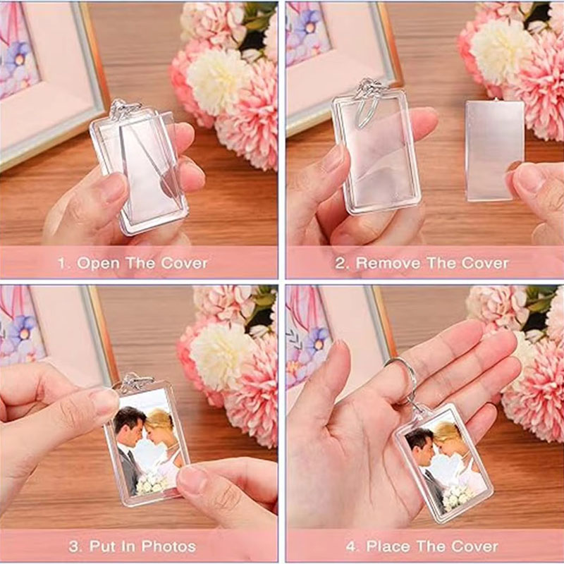 Detachable Acrylic Photo Frame Keychain Pet Portrait Custom