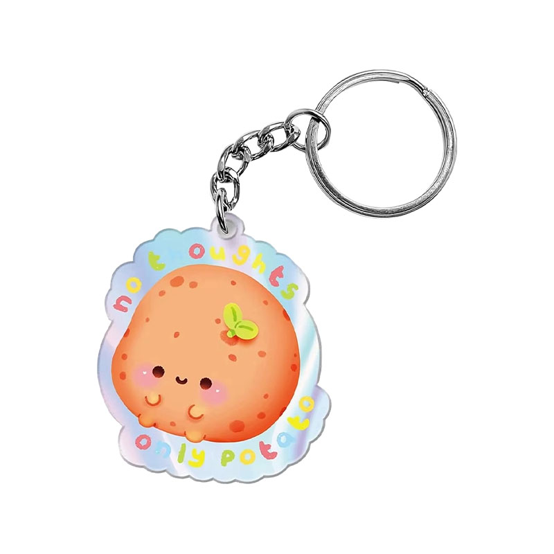 Custom Funny Potato Acrylic Keychains for Bag Accessories Friends Birthday Gag Gifts Novelty Key Chain