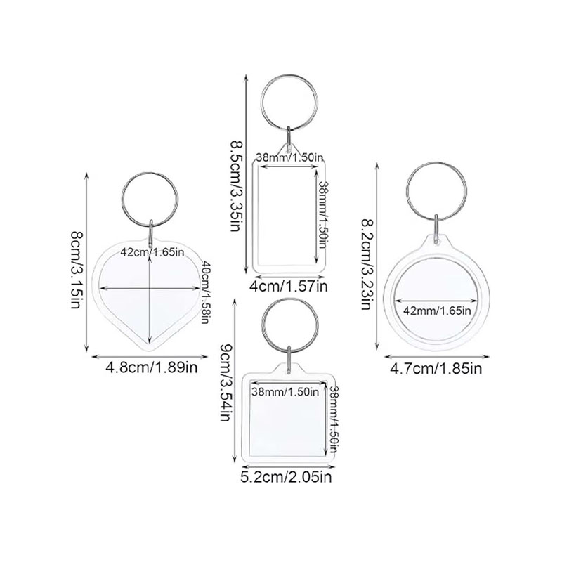 Mini Transparent Acrylic Photo Frame Keychain Blank Insert