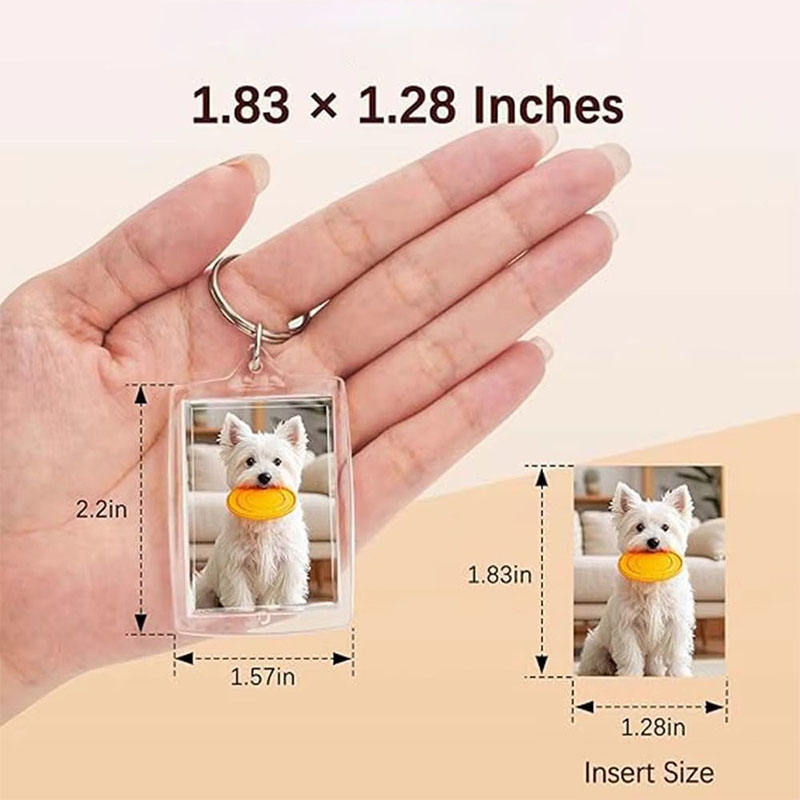 Portable Acrylic Photo Frame Keychain Travel Custom Accessory