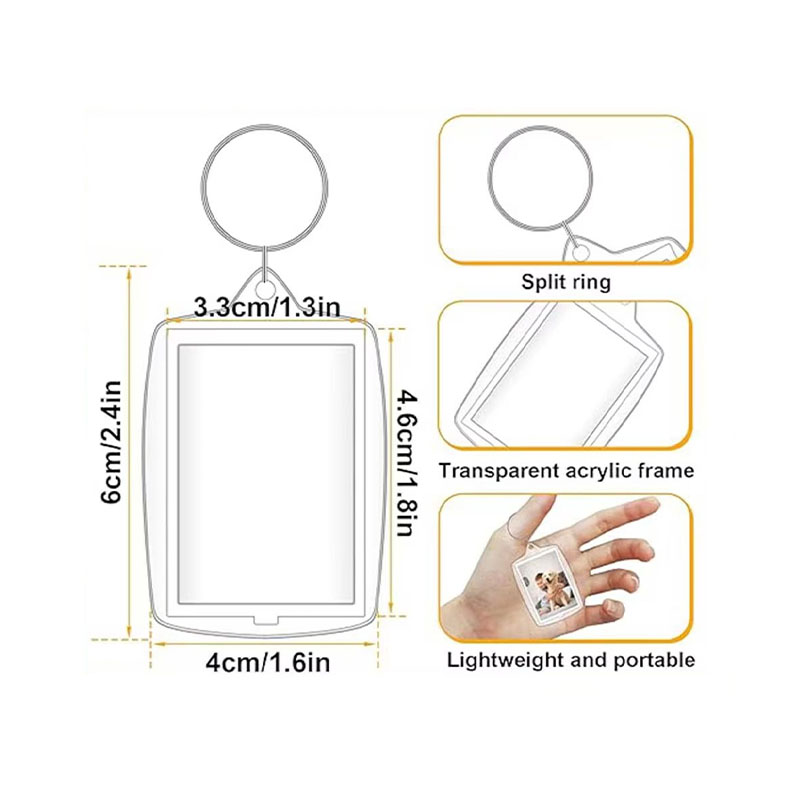 Multi Size Acrylic Photo Frame Keychain Student Craft